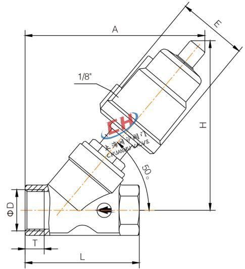 P3內(nèi)螺紋氣動(dòng)角座閥連接尺寸